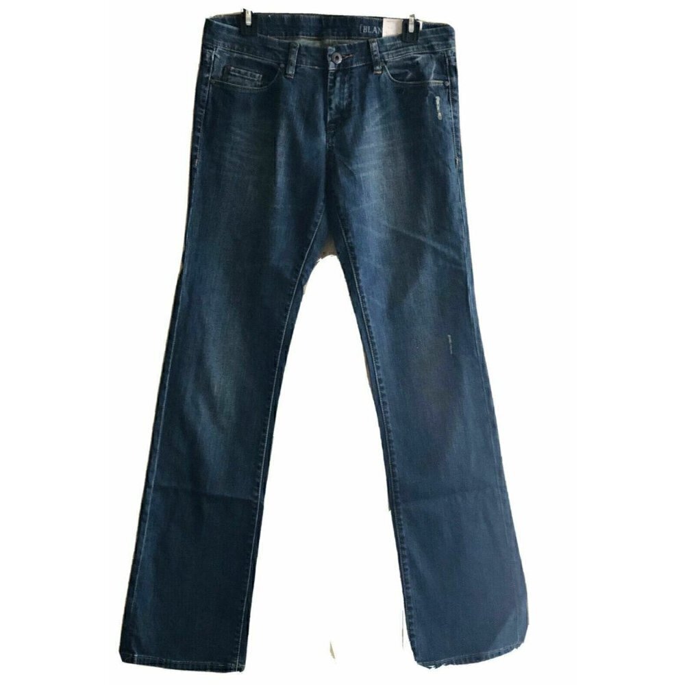 Blank NYC Women's Blue Denim Distressed Slim Bootcut Jeans Size 28